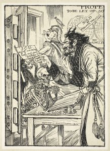 Umowa z diabłem („Prywatnym traktatem: cała ta pożądana własność znana jako Ziemia”), ilustracja z „Kajzera Garland” Edmunda J. Sullivana, wyd. 1916